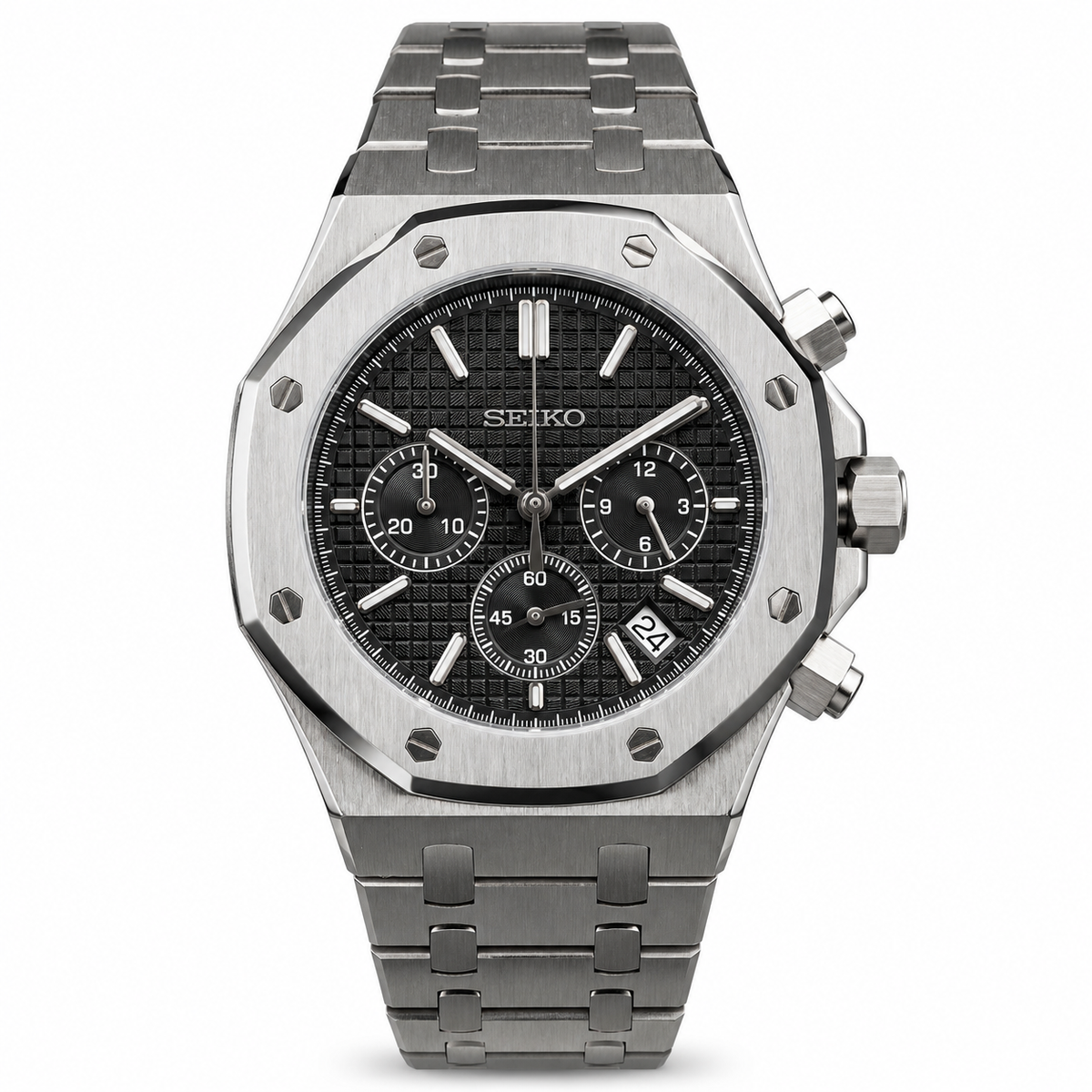 Royal oak silver black chrono