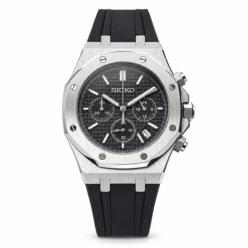 Royal oak silver black chrono