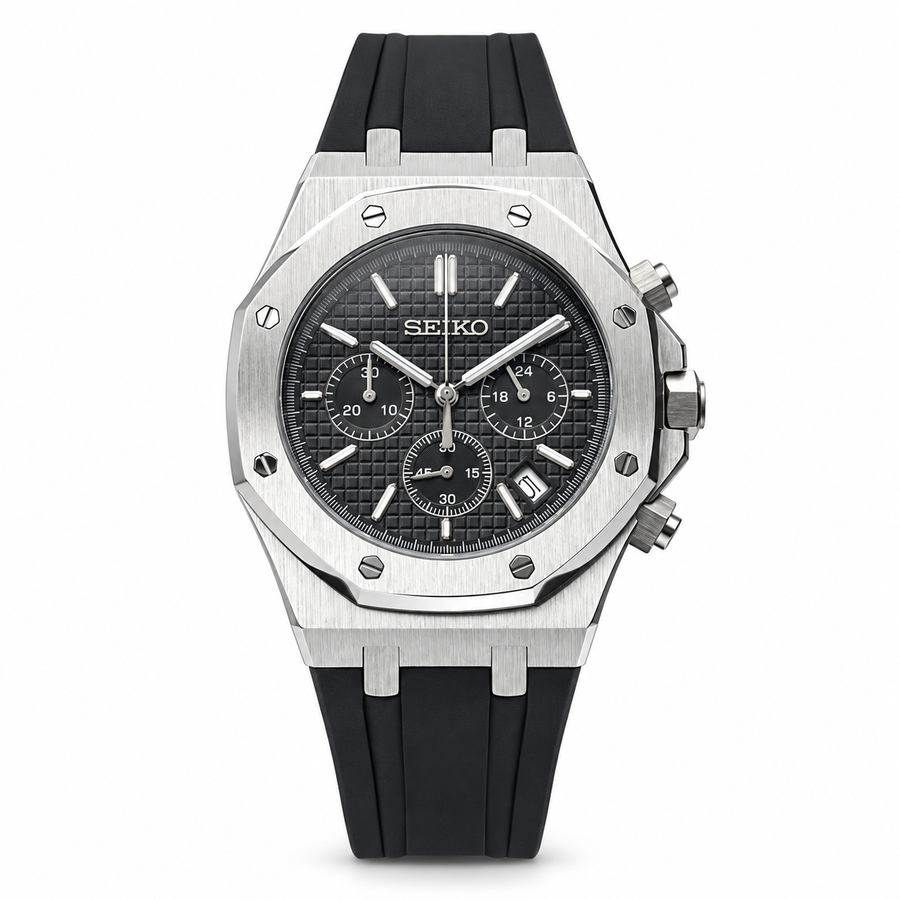 Royal oak silver black chrono
