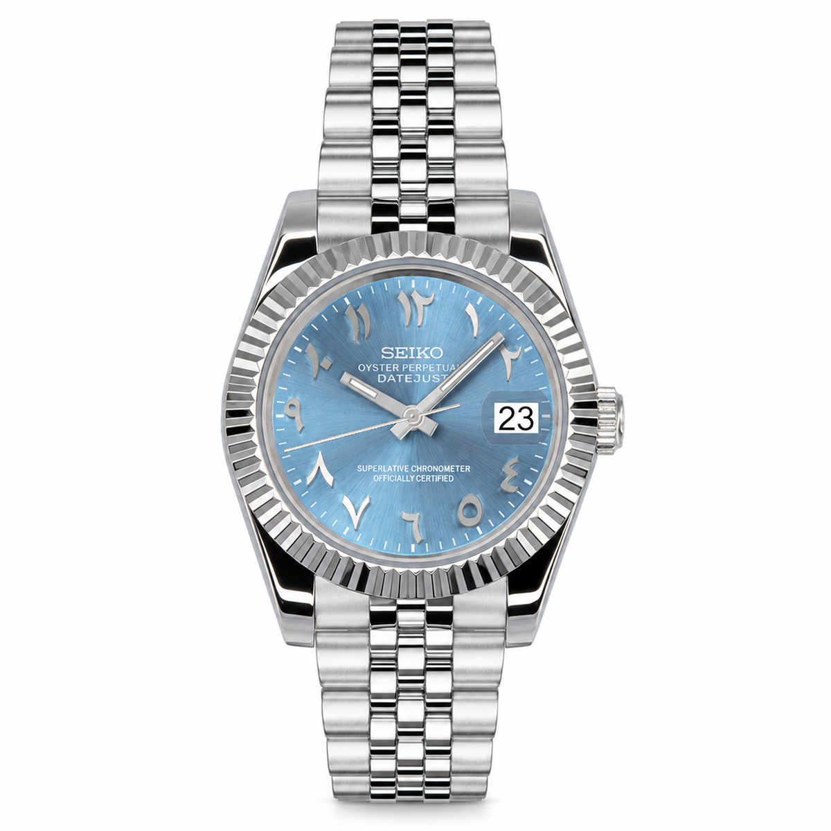 Datejust arabic dial blue cyan