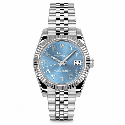 Datejust arabic dial blue cyan