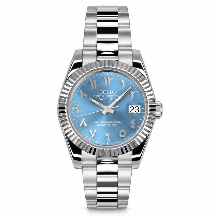 Datejust arabic dial blue cyan