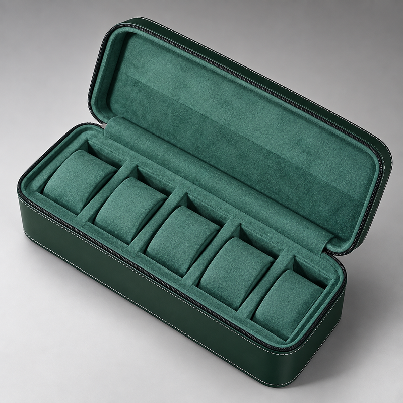 Étui en cuir pour 5 montres